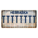 Nebraska Genius of Creative Energy Cut License Plate Strips (Set of 8) T