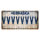 Nebraska Genius of Creative Energy Cut License Plate Strips (Set of 8) V