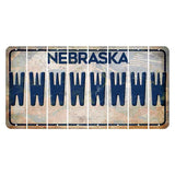 Nebraska Genius of Creative Energy Cut License Plate Strips (Set of 8) W