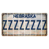 Nebraska Genius of Creative Energy Cut License Plate Strips (Set of 8) Z