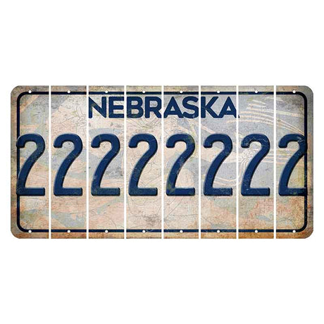 Nebraska Genius of Creative Energy Cut License Plate Strips (Set of 8) 2