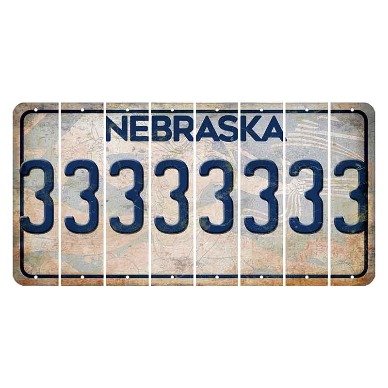 Nebraska Genius of Creative Energy Cut License Plate Strips (Set of 8) 3