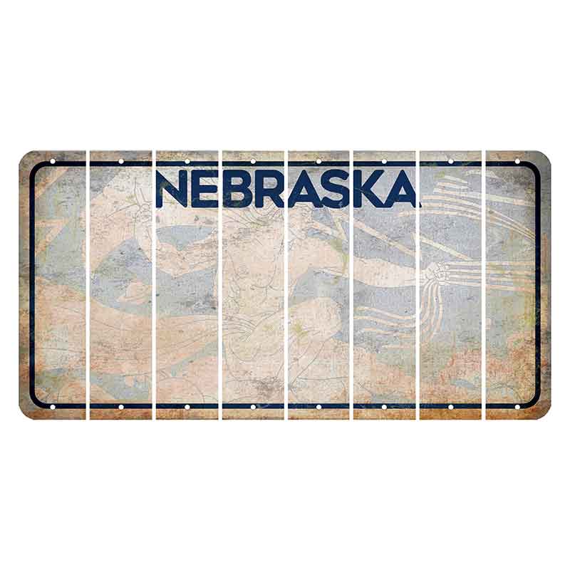 Nebraska Genius of Creative Energy Cut License Plate Strips (Set of 8) Blank