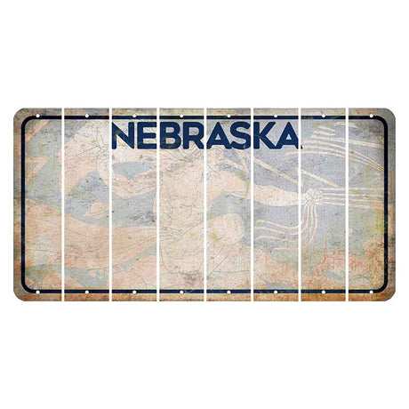 Nebraska Genius of Creative Energy Cut License Plate Strips (Set of 8) Blank