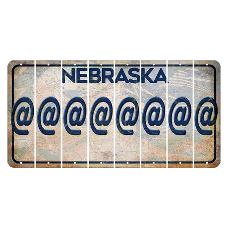 Nebraska Genius of Creative Energy Cut License Plate Strips (Set of 8) At Sign