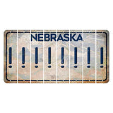 Nebraska Genius of Creative Energy Cut License Plate Strips (Set of 8) Exclamation Point