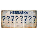 Nebraska Genius of Creative Energy Cut License Plate Strips (Set of 8) Question Mark