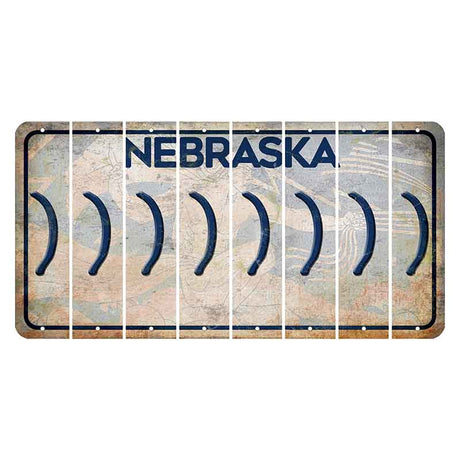 Nebraska Genius of Creative Energy Cut License Plate Strips (Set of 8) Parenthesis - Right