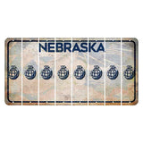 Nebraska Genius of Creative Energy Cut License Plate Strips (Set of 8) Grenade