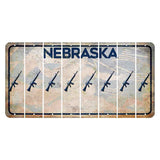 Nebraska Genius of Creative Energy Cut License Plate Strips (Set of 8) Rifle