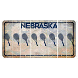 Nebraska Genius of Creative Energy Cut License Plate Strips (Set of 8) Tennis Racket