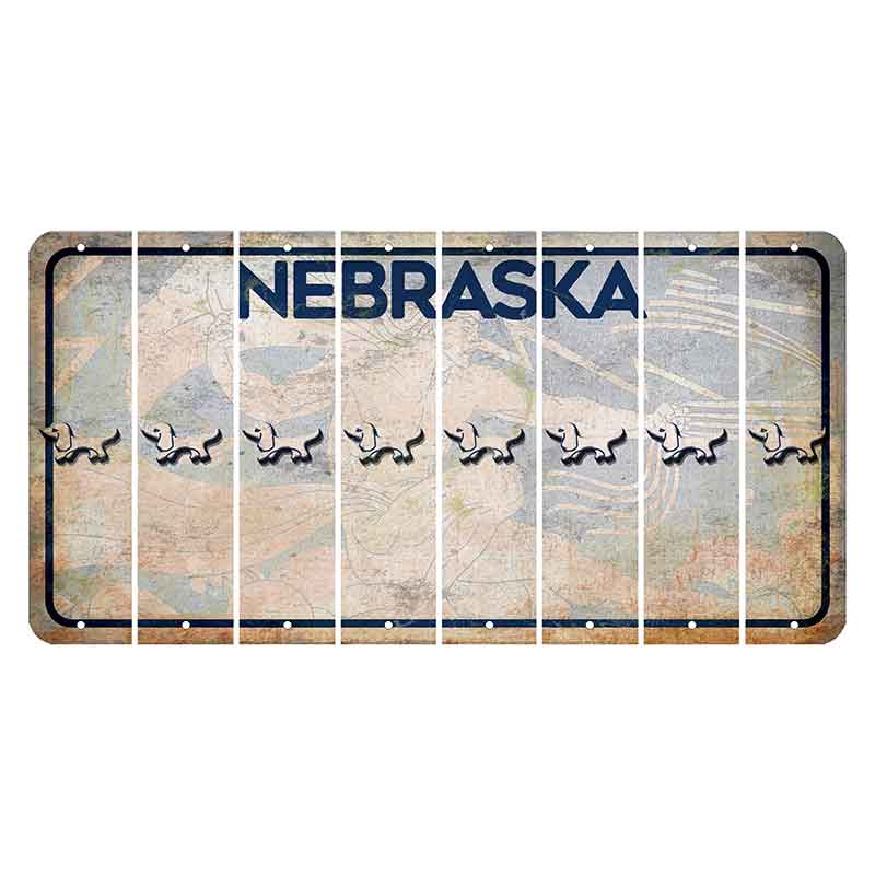 Nebraska Genius of Creative Energy Cut License Plate Strips (Set of 8) Dog