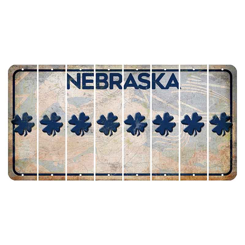 Nebraska Genius of Creative Energy Cut License Plate Strips (Set of 8) Shamrock