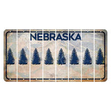 Nebraska Genius of Creative Energy Cut License Plate Strips (Set of 8) Pine Tree