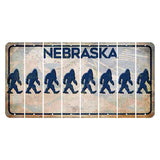 Nebraska Genius of Creative Energy Cut License Plate Strips (Set of 8) Bigfoot