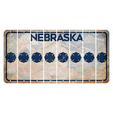 Nebraska Genius of Creative Energy Cut License Plate Strips (Set of 8) Fire Badge