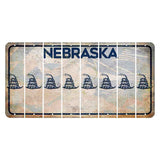 Nebraska Genius of Creative Energy Cut License Plate Strips (Set of 8) Gadsden