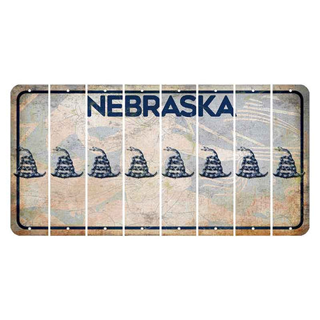 Nebraska Genius of Creative Energy Cut License Plate Strips (Set of 8) Gadsden