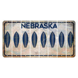 Nebraska Genius of Creative Energy Cut License Plate Strips (Set of 8) Surfboard