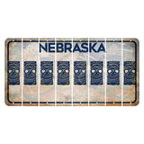 Nebraska Genius of Creative Energy Cut License Plate Strips (Set of 8) Tiki