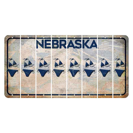 Nebraska Genius of Creative Energy Cut License Plate Strips (Set of 8) Bikini