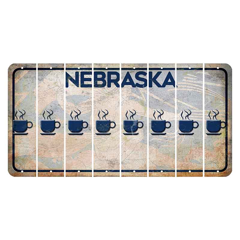 Nebraska Genius of Creative Energy Cut License Plate Strips (Set of 8) Coffee Mug