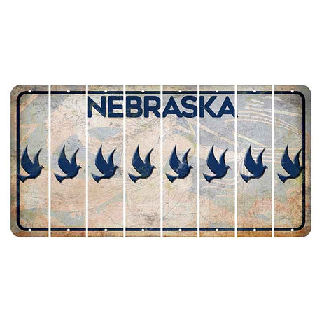 Nebraska Genius of Creative Energy Cut License Plate Strips (Set of 8) Dove