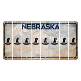 Nebraska Genius of Creative Energy Cut License Plate Strips (Set of 8) Witches Hat