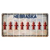 Nebraska Genius of Creative Energy Cut License Plate Strips (Set of 8) Fire Hydrant