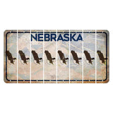 Nebraska Genius of Creative Energy Cut License Plate Strips (Set of 8) Bald Eagle