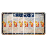 Nebraska Genius of Creative Energy Cut License Plate Strips (Set of 8) Cocktail