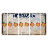 Nebraska Genius of Creative Energy Cut License Plate Strips (Set of 8) Peach