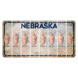 Nebraska Genius of Creative Energy Cut License Plate Strips (Set of 8) Milkshake