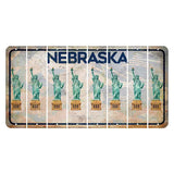 Nebraska Genius of Creative Energy Cut License Plate Strips (Set of 8) Statue of Liberty