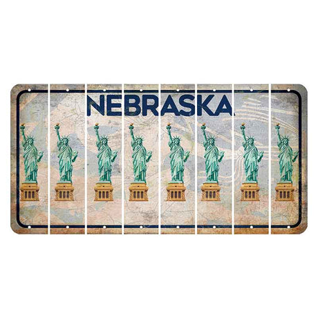 Nebraska Genius of Creative Energy Cut License Plate Strips (Set of 8) Statue of Liberty