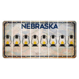 Nebraska Genius of Creative Energy Cut License Plate Strips (Set of 8) Lantern