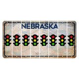 Nebraska Genius of Creative Energy Cut License Plate Strips (Set of 8) Traffic Light