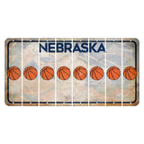 Nebraska Genius of Creative Energy Cut License Plate Strips (Set of 8) Basketball