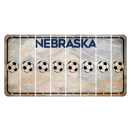 Nebraska Genius of Creative Energy Cut License Plate Strips (Set of 8) Soccerball