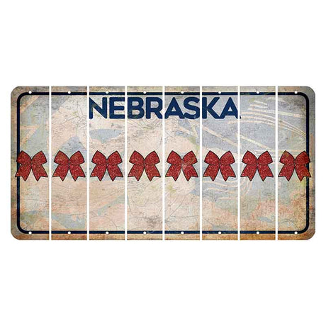 Nebraska Genius of Creative Energy Cut License Plate Strips (Set of 8) Cheer Bow