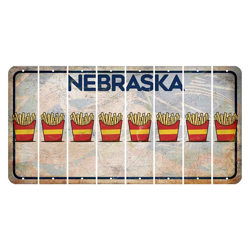 Nebraska Genius of Creative Energy Cut License Plate Strips (Set of 8) French Fries