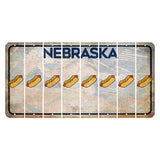 Nebraska Genius of Creative Energy Cut License Plate Strips (Set of 8) Hotdog