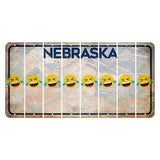 Nebraska Genius of Creative Energy Cut License Plate Strips (Set of 8) Emoji - Laughing