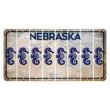 Nebraska Genius of Creative Energy Cut License Plate Strips (Set of 8) Seahorse