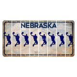 Nebraska Genius of Creative Energy Cut License Plate Strips (Set of 8) Basketball Player