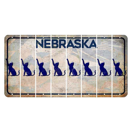 Nebraska Genius of Creative Energy Cut License Plate Strips (Set of 8) Cat