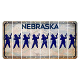 Nebraska Genius of Creative Energy Cut License Plate Strips (Set of 8) Fireman with Axe