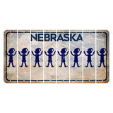 Nebraska Genius of Creative Energy Cut License Plate Strips (Set of 8) Elf