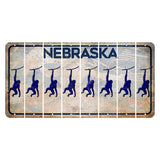 Nebraska Genius of Creative Energy Cut License Plate Strips (Set of 8) Monkey