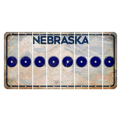 Nebraska Genius of Creative Energy Cut License Plate Strips (Set of 8) Saw Blade